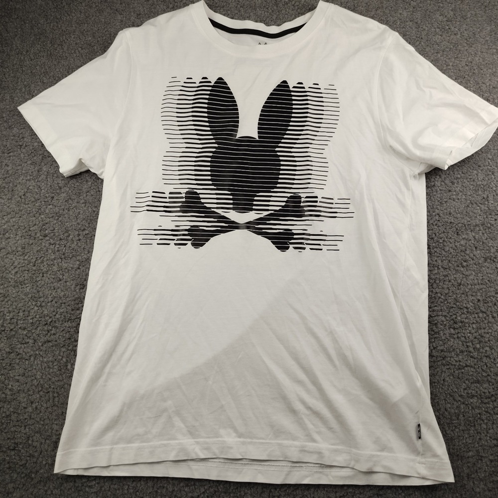 Psycho Bunny Shirt grant bunny graphic tee Pima Cotton Size 5 Men's Made in Peru